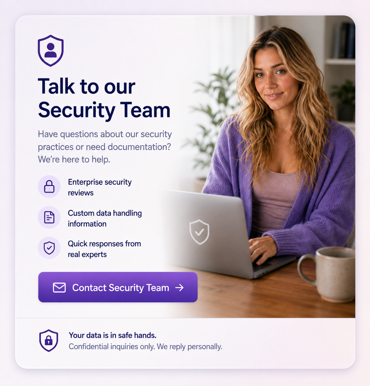 Send a beta security or privacy inquiry form visual